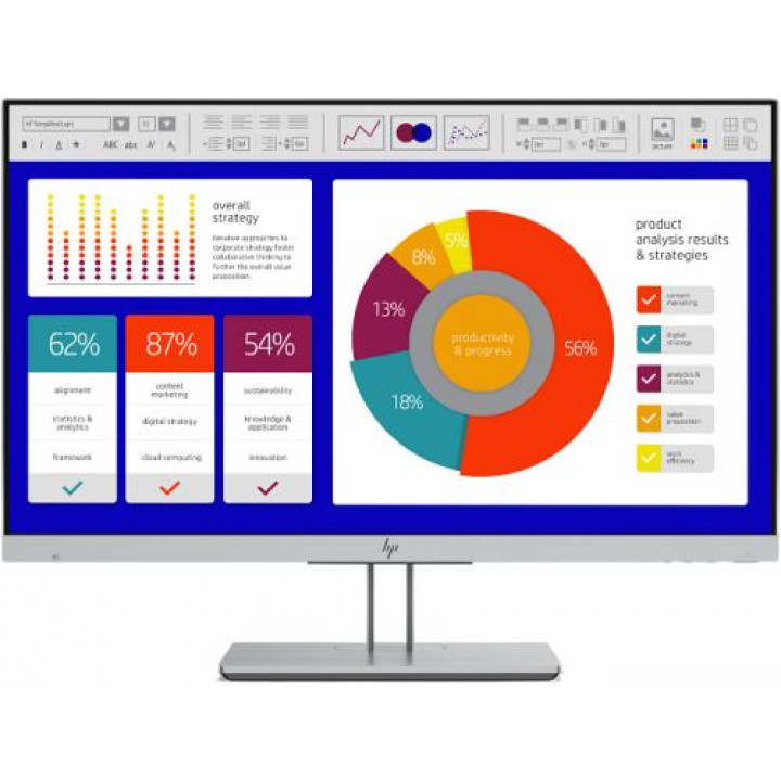 Монитор HP 5FT13AA (23.8", 1920x1080, 14мс, 250 кд/м², 5 000 000:1, DP, HDMI, VGA, USB 3.0)