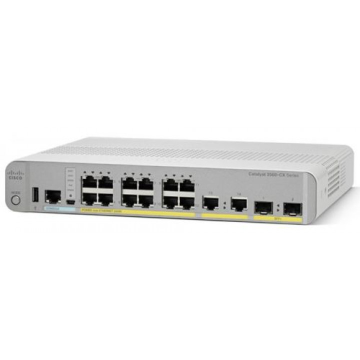 Коммутатор Catalyst Cisco WS-C3560CX-12PC-S (12 портов PoE, 2x10G SFP+, IP Base) Коммутатор Catalyst Cisco WS-C3560CX-12PC-S (12 портов PoE, 2x10G SFP+, IP Base)