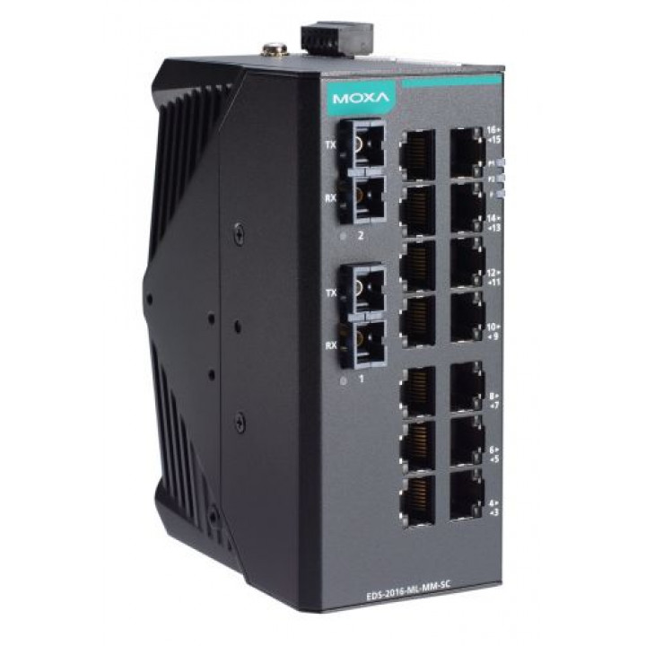 Коммутатор MOXA EDS-2016-ML-MM-SC (14x10/100BaseT(X), 2x100BaseFX SC)