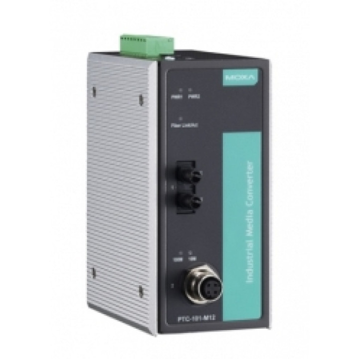Медиаконвертер MOXA PTC-101-M12-S-ST-LV-T (M12, single mode, ST, 20-72 VDC) Медиаконвертер MOXA PTC-101-M12-S-ST-LV-T (M12, single mode, ST, 20-72 VDC)