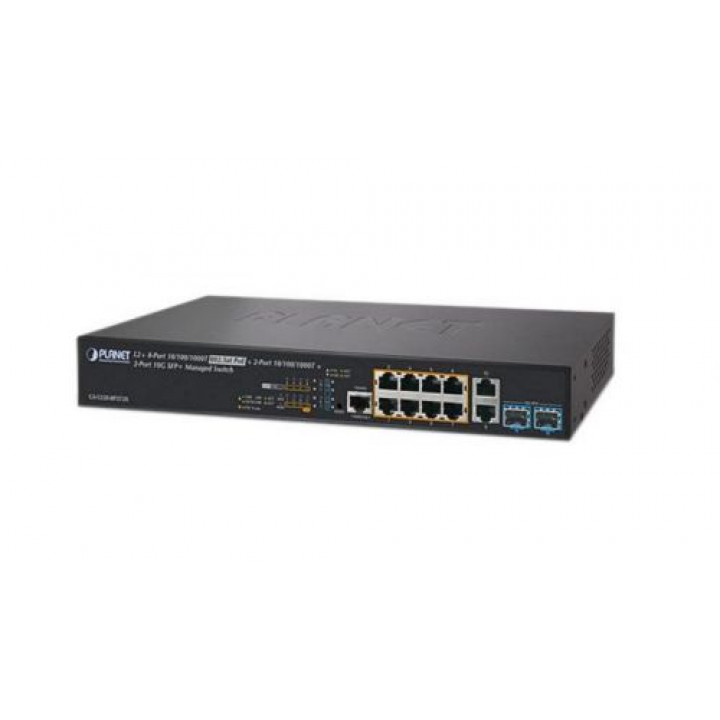 Коммутатор Planet GS-5220-8UP2T2X (L3, 8xPoE+, 2x10G SFP+) Коммутатор Planet GS-5220-8UP2T2X (L3, 8xPoE+, 2x10G SFP+)