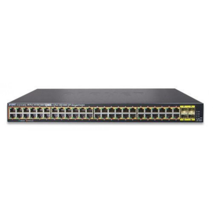 Коммутатор PoE PLANET GS-4210-48P4S (48 портов PoE+, 4 SFP, 440W)