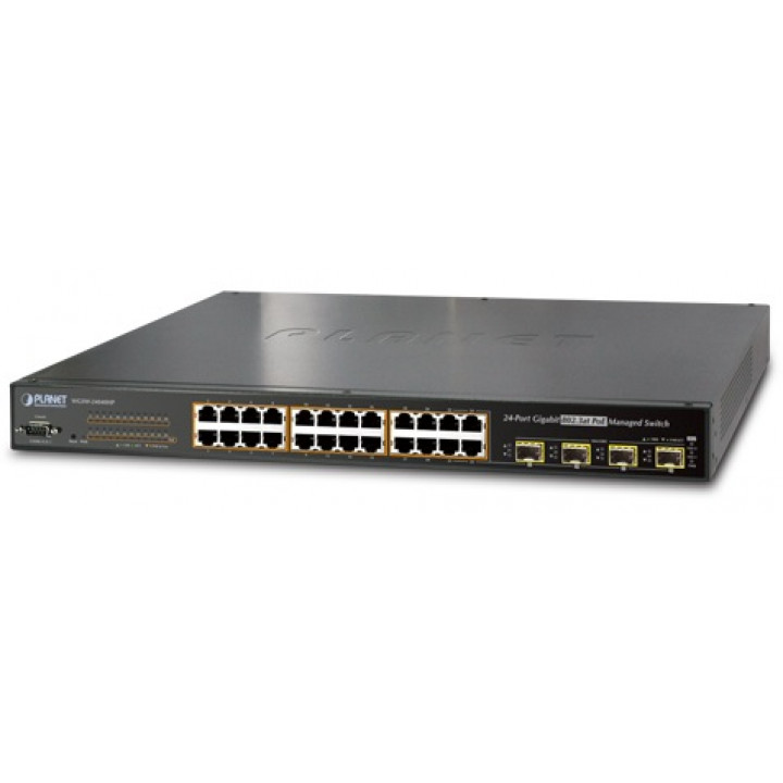 Коммутатор PoE PLANET WGSW-24040HP4 (управляемый L2/L4, 24xGE PoE+, 4xSFP, 440Вт) Коммутатор PoE PLANET WGSW-24040HP4 (управляемый L2/L4, 24xGE PoE+, 4xSFP, 440Вт)