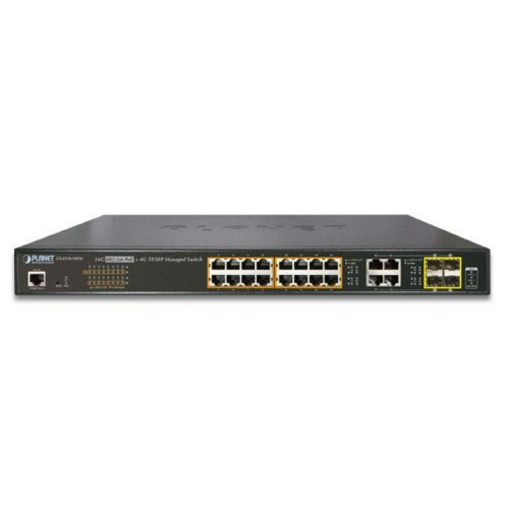 Коммутатор PoE PLANET GS-4210-16P4C (16 портов PoE, 4 комбо SFP, 220W)