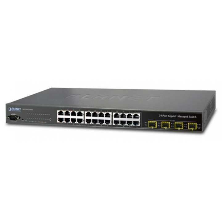 Коммутатор Planet WGSW-24040 (управляемый L2, 24xPoE+ Gigabit, 4xSFP, 440W)