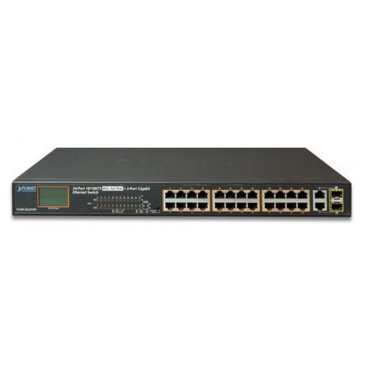 Коммутатор PoE Planet FGSW-2622VHP (24x10/100TX PoE, 2xGE Combo, LCD, 300W)