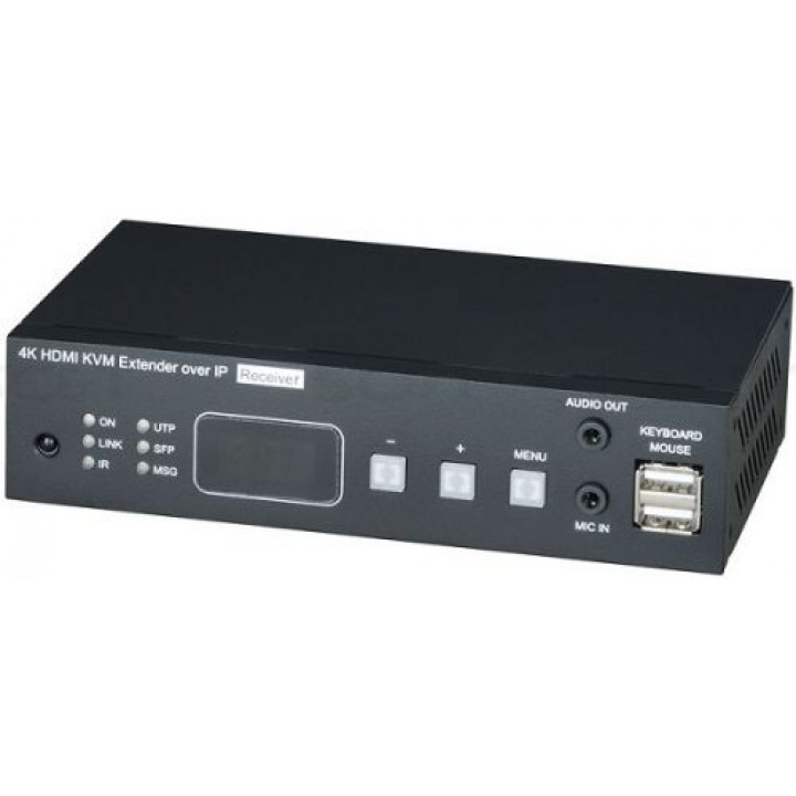 Приемник KVM по Ethernet SC&T HKM02BPR-4K (до 150м, 4K, HDMI, USB, аудио, RS232, ИК)
