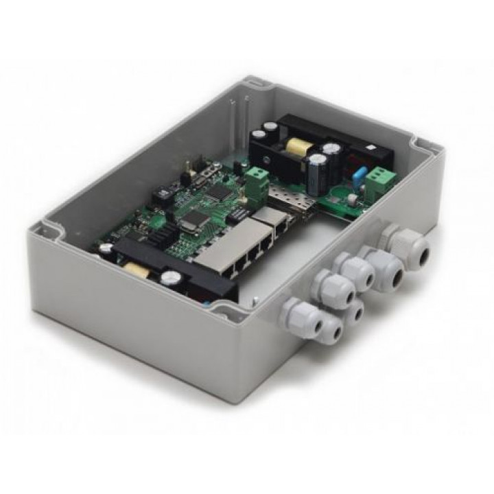 Коммутатор TFortis PSW-1G 4F (уличный, управляемый/неуправляемый, 4xFE, 1xGE) Коммутатор TFortis PSW-1G 4F (уличный, управляемый/неуправляемый, 4xFE, 1xGE)