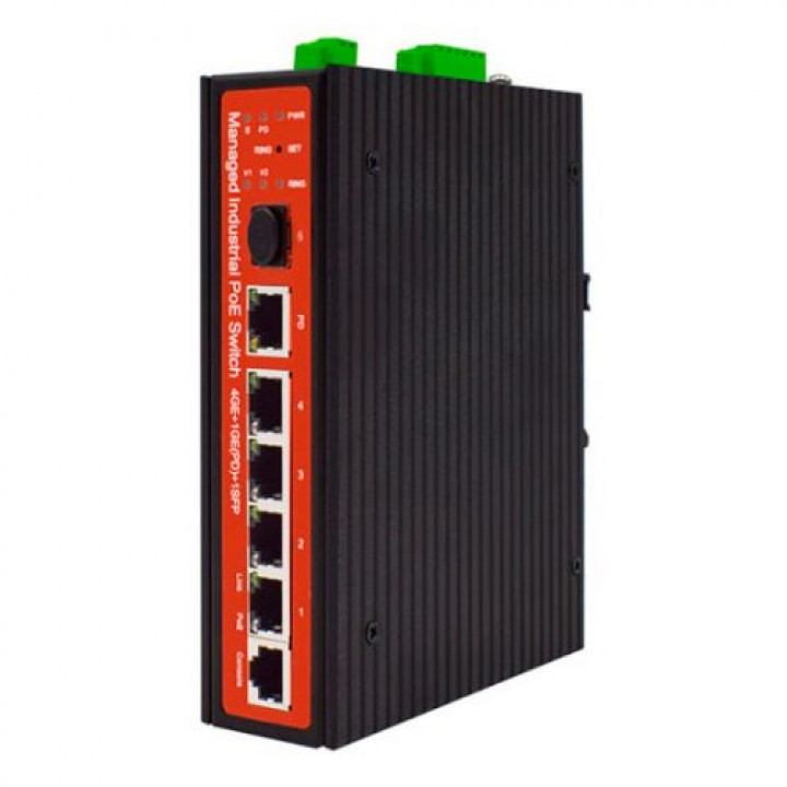 Коммутатор управляемый Wi-Tek WI-PMS305GF-I (5xPoE, 1xSFP, промышленный, DC 12-57В) Коммутатор управляемый Wi-Tek WI-PMS305GF-I (5xPoE, 1xSFP, промышленный, DC 12-57В)