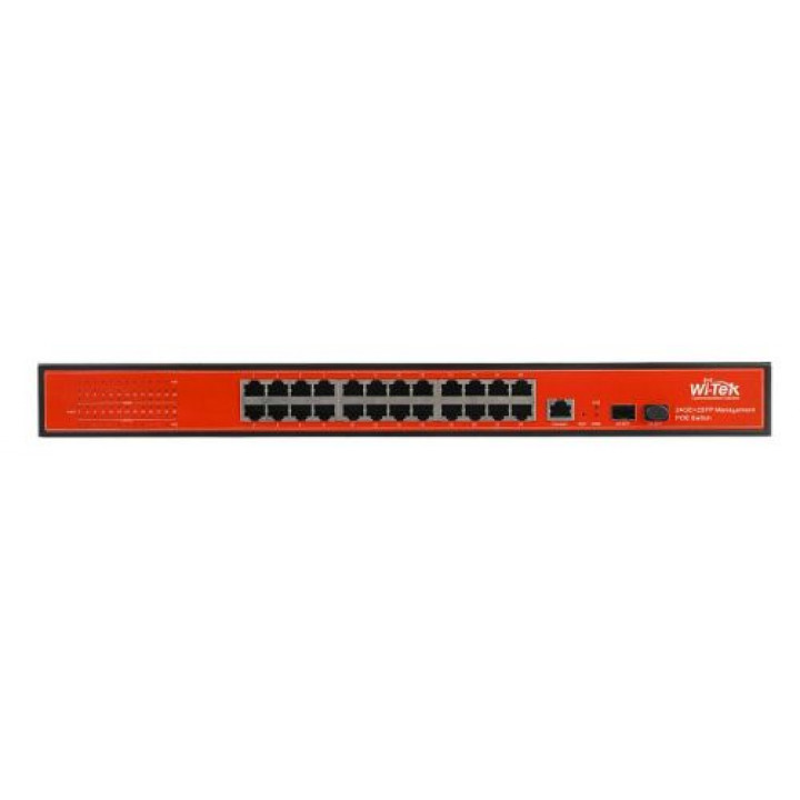 Коммутатор управляемый Wi-Tek WI-PMS326GF (L2 PoE 400Вт, 24 PoE GE + 2SFP)