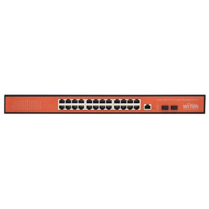 Коммутатор управляемый Wi-Tek WI-MS326GF (24x1Gb, 2xSFP, L2, Web/CLI)