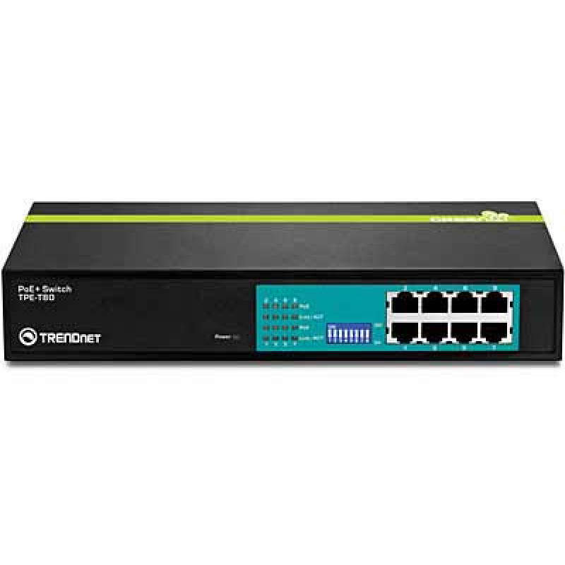 Коммутатор TRENDnet TPE-T80 (8-port 30W 10/100Mbps PoE+, 240W)