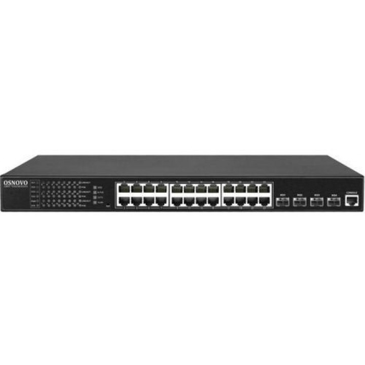 Коммутатор OSNOVO SW-24G4X-1L (L3, 28 портов, PoE 400W)