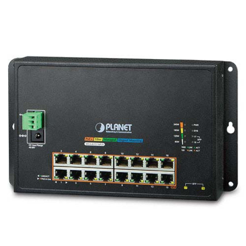 Коммутатор PLANET WGS-4215-16P2S (16xPoE, 2xSFP, управляемый)