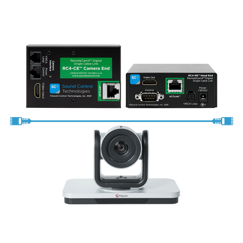 Приемопередатчик видеосигналов Polycom RC4-E4P-KS (HDMI, комплект с полкой и креплением)