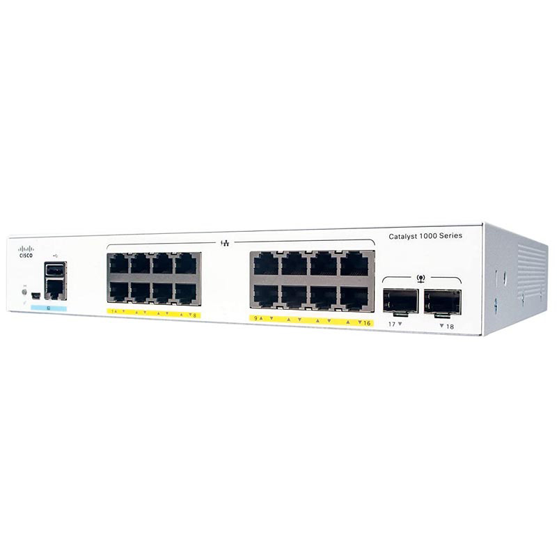 Коммутатор Cisco Catalyst C1000-16P-2G-L (16xGE PoE+, 2xSFP)