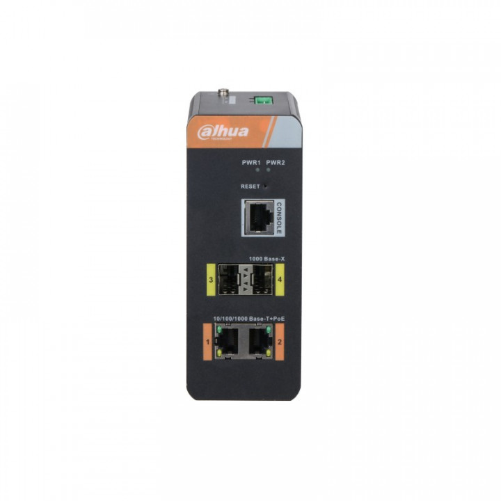 Коммутатор PoE Dahua DH-PFS4204-2GT-DP (4 порта, 2 PoE, гигабитный, промышленный)