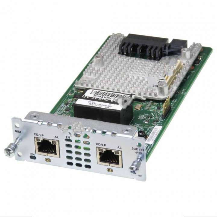 Модуль Cisco NIM-2CE1T1-PRI= (2 порта Multiflex Trunk T1/E1) Модуль Cisco NIM-2CE1T1-PRI= (2 порта Multiflex Trunk T1/E1)
