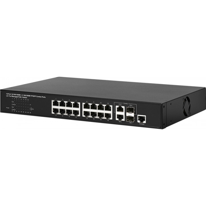 Коммутатор NSGate DAS-2G16GP (16 10/100/1000M PoE 30W + 2 TP/SFP Combo)