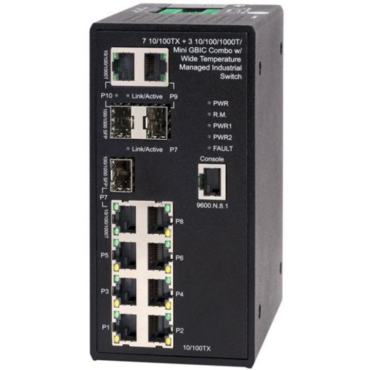 Коммутатор NSGate NIS-3500-2307CE (L2 Managed, 7x10/100Base-TX + 3xTP/SFP Combo, X-Ring)