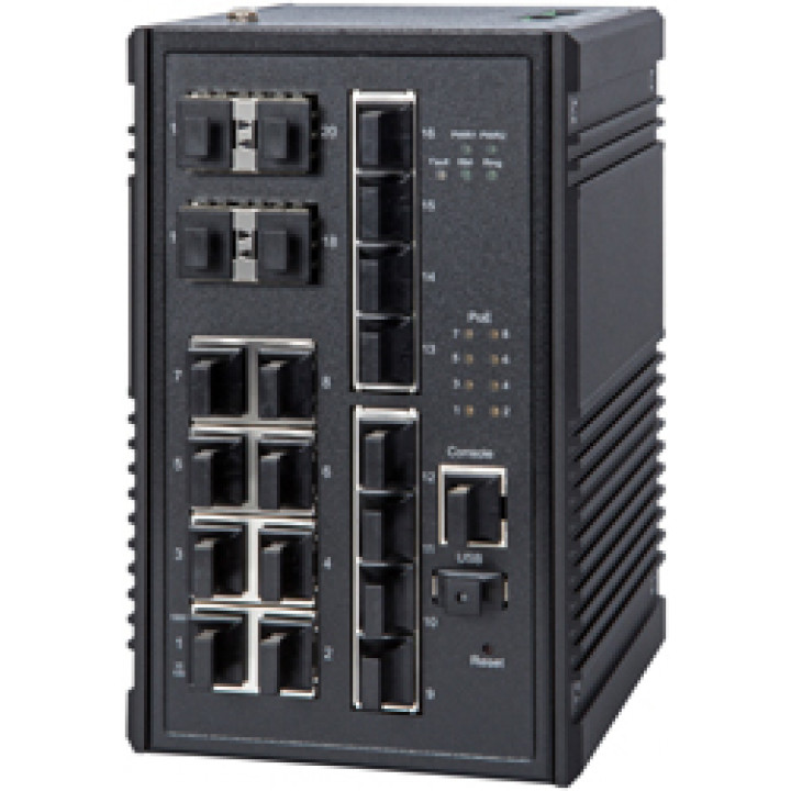 Коммутатор NSGate NIS-3500-3416PGE (L2 Managed, 16x10/100/1000T, 8 портов PoE 30W + 4xSFP/1G)
