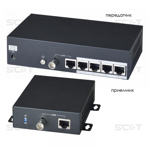 Коммутатор PoE OSNOVO IP02PHK (4 порта, удлинение Ethernet до 2000м, неуправляемый)