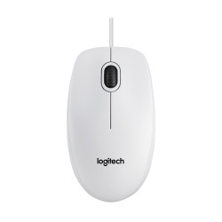 Мышь Logitech B100, оптическая, USB, белая, 910-003360
