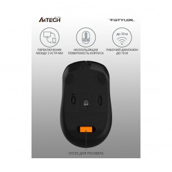 Мышь A4Tech Fstyler FB10C черная оптическая 2400dpi беспроводная BT/Radio USB 4but FB10CSTONEBLACK