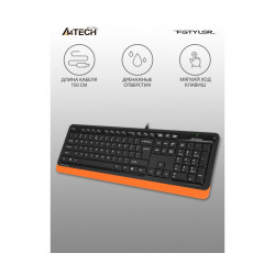 Клавиатура A4Tech Fstyler FK10 USB черный/оранжевый FK10ORANGE Клавиатура A4Tech Fstyler FK10 USB черный/оранжевый FK10ORANGE