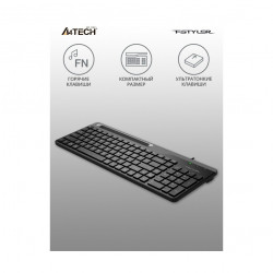 Клавиатура A4Tech Fstyler FK25 USB slim черный/серый FK25BLACK Клавиатура A4Tech Fstyler FK25 USB slim черный/серый FK25BLACK