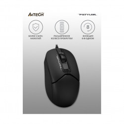 Мышь A4Tech Fstyler FM12 черная оптическая 1200dpi USB FM12BLACK Мышь A4Tech Fstyler FM12 черная оптическая 1200dpi USB FM12BLACK