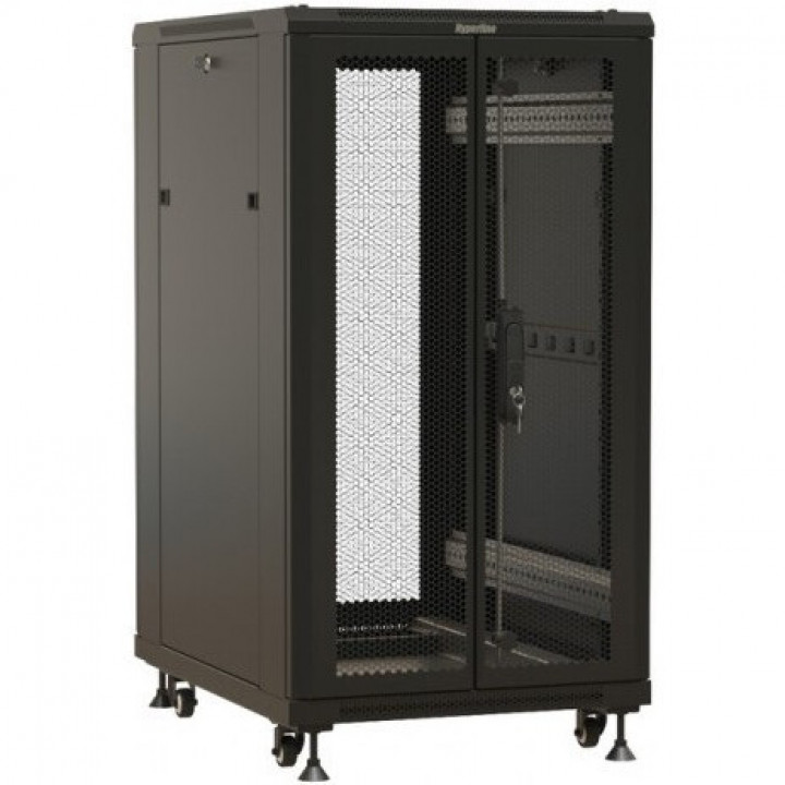 Шкаф Hyperline TTBR-4266-DD-RAL9004 (19", 42U, 2055x600x600 мм, распашные двери)