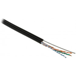 Кабель витая пара Hyperline UUTP4-C5E-S24-2SW-OUT-PE-BK-500, 500 м