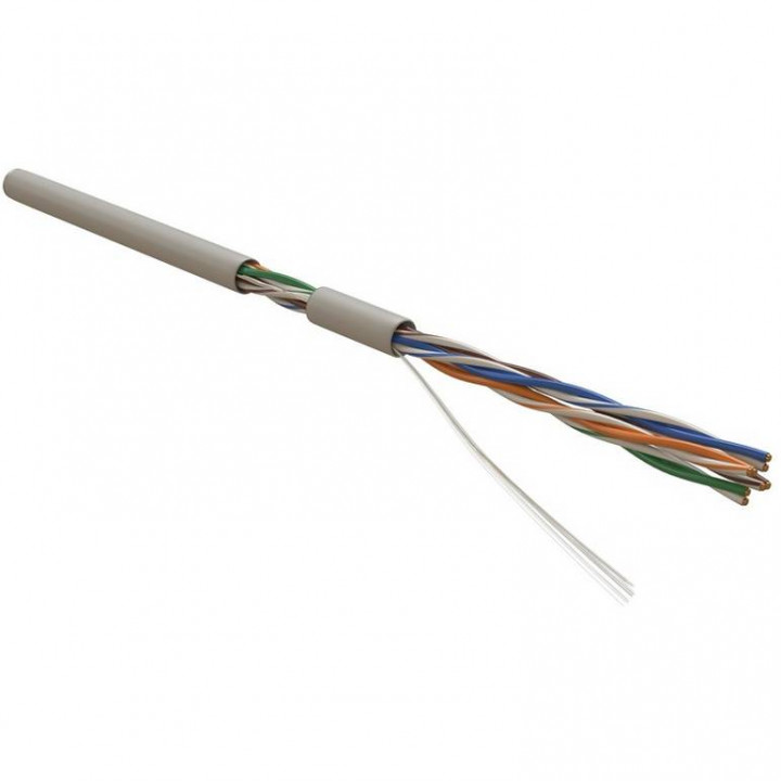 Кабель витая пара Hyperline UUTP4R-C5E-S24-IN-PVC-GY-305 (неэкранированный U/UTP, Cat.5e, 305м)