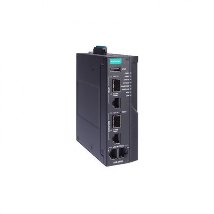 Промышленный маршрутизатор MOXA EDR-G9004-VPN-2MGTXSFP-CT-T (2xGbE с Bypass, 2 combo-порта, firewall/NAT/VPN, 12/24/48 VDC, t: -40/75°C, конформное покрытие)
