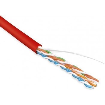 Кабель витая пара Hyperline UUTP4-C5E-S24-IN-LSZH-RD-305, 305 м