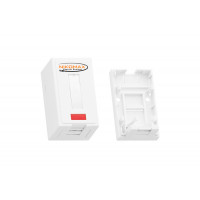 Корпус настенной розетки, NIKOMAX 1 порт, под модули-вставки типа Keystone, NMC-MB1P-ST-WT