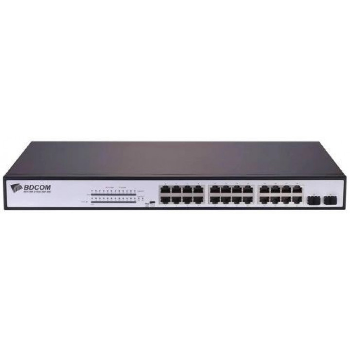 Коммутатор BDCOM S1526-24P (24 PoE порта 1GbE, 2 GE SFP, 370W)