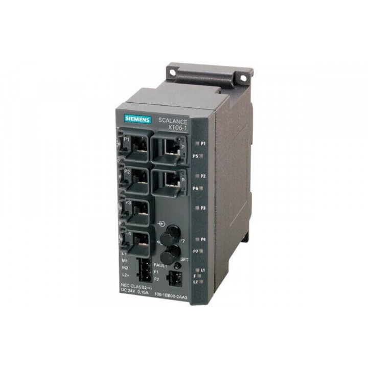 Неуправляемый коммутатор Siemens 6GK5106-1BB00-2AA3 (6xRJ45 10/100 Мбит/с, 1x100 Мбит/с BFOC, резервированное питание) Неуправляемый коммутатор Siemens 6GK5106-1BB00-2AA3 (6xRJ45 10/100 Мбит/с, 1x100 Мбит/с BFOC, резервированное питание)