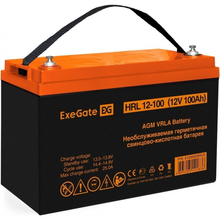 Аккумуляторная батарея Exegate EX285656RUS (12V 100Ah, под болт М6)