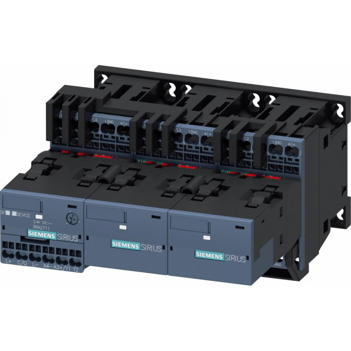 Контакторная сборка Siemens 3RA2416-8XE31-2BB4 (звезда-треугольник, I/O-Link, AC3, 7.5 кВт, 400V, DC 24V, S00, пружинные клеммы)