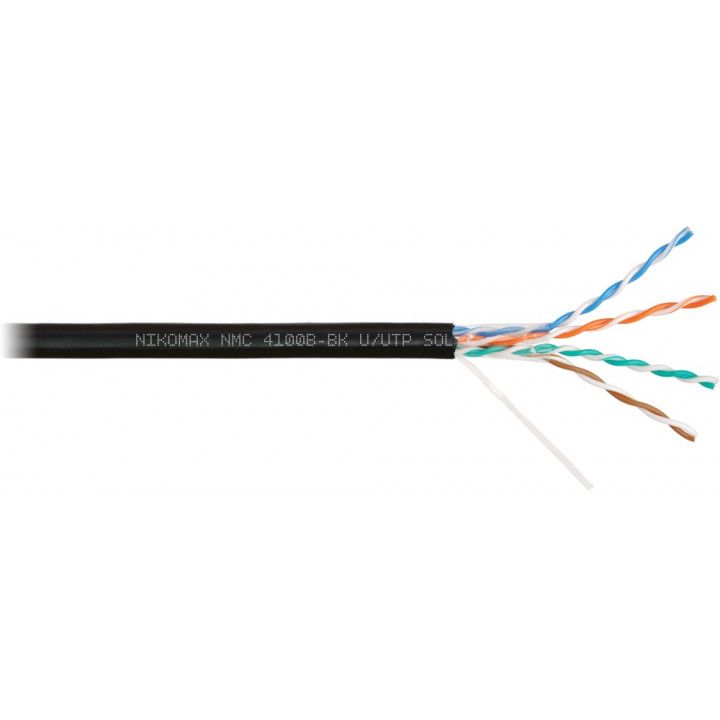 Кабель витая пара NIKOMAX NMC 4100B-BK (U/UTP, Cat.5e, внешний, черная оболочка, 305 м)