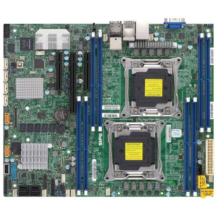 Серверная материнская плата Supermicro MBD-X10DRL-IT-O (ATX, 2x2011-R3, C612, 8xDDR4, 10xSATA, 2xGbE, 2x10GbE, IPMI)