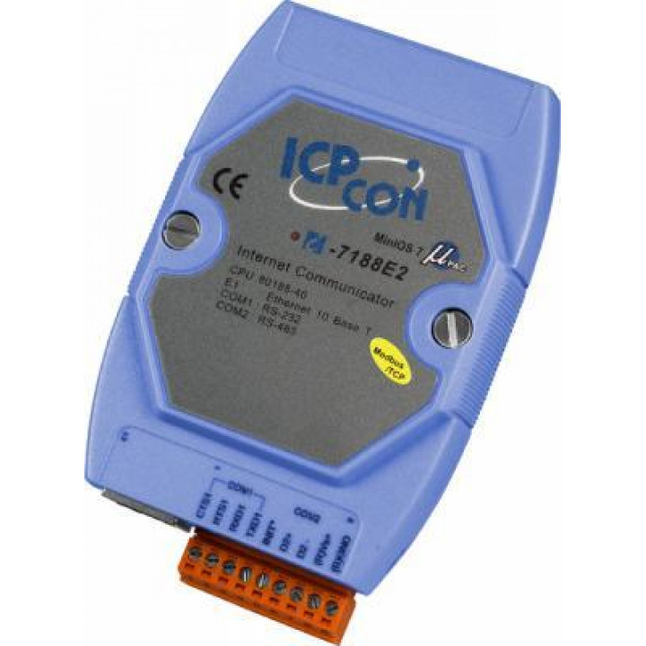 Контроллер ICP DAS I-7188E2-MTCP CR (2 COM-порта, поддержка Modbus/TCP)