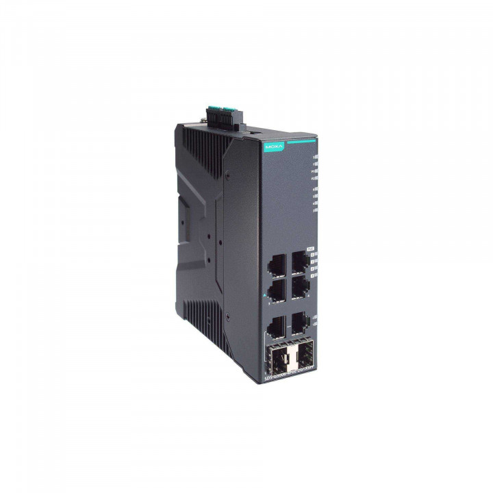 Промышленный коммутатор MOXA SDS-G3006-4PoE-2GTXSFP-T (4 порта 10/100/1000BaseT(X) и 2 combo-порта, расширенный температурный диапазон)