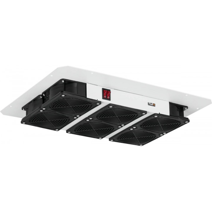 Вентиляторный блок TLK TLK-FAN6-F2-GY (6 вентиляторов, с фильтром, для напольных шкафов, серый)