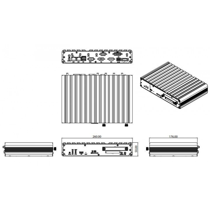Компактный встраиваемый компьютер NEXCOM VTC 7100-BK (Intel Atom D2550 1.86ГГц, 2Гб DDR3, LVDS/VGA)