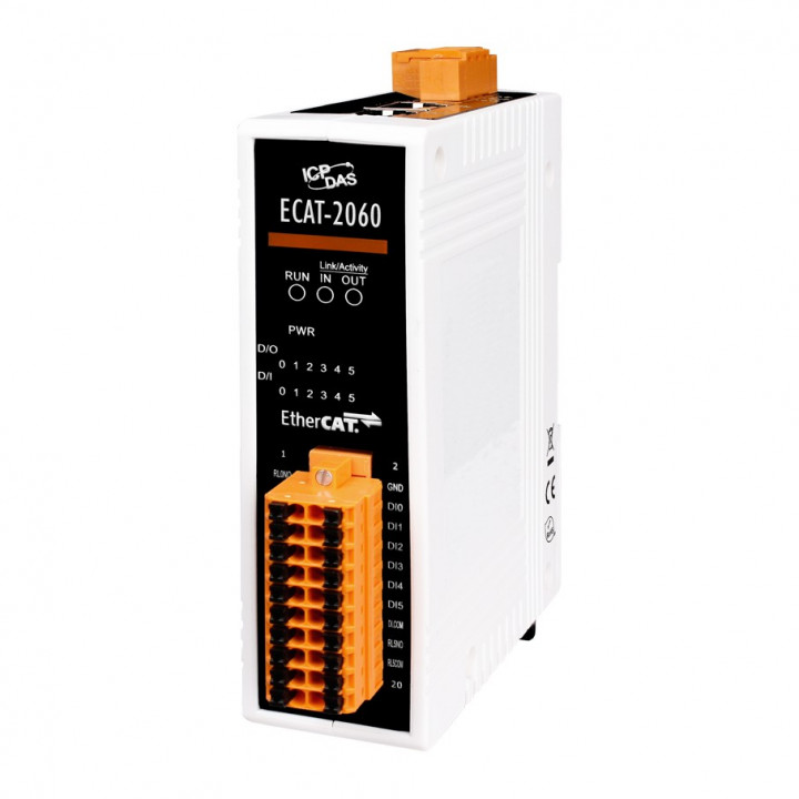 Модуль дискретного ввода-вывода ICP DAS ECAT-2060 (6 DI, 6 релейных DO EtherCAT)