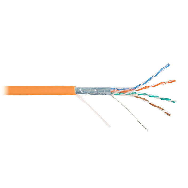 Кабель F/UTP 4 пары, категория 5e NIKOLAN NKL 4200C-OR (кат.5e, 100МГц, LSZH нг (В)-HFLTx, оранжевый)