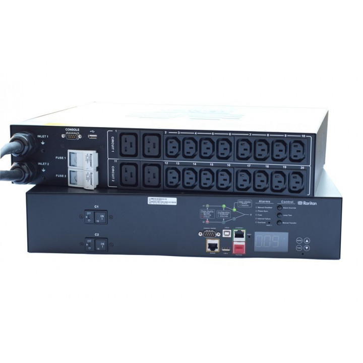 Блок распределения питания Raritan PX3TS-1469R (1 фаза, 230 В, 7.4 кВА, 32 A, 20 розеток, 2U)